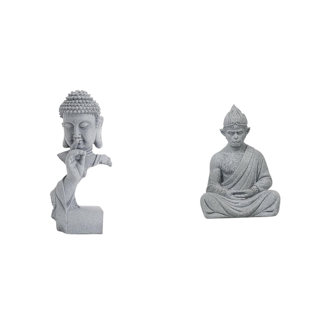 Estatua de Buda,Estatua de Buda Gautama para interiores y exteriores.,Estatua de mono,Estatua de Buda Mono para Interiores y Exteriores Budista,Figuras en miniatura meditando para decorar el