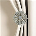 thumbnail image 2 of MERIVILLE Set of 2 Blossom Window Drapery Medallion Holdbacks, Curtain Tiebacks, Wall Hook, Tassel Holder, Pewter, 2 of 3