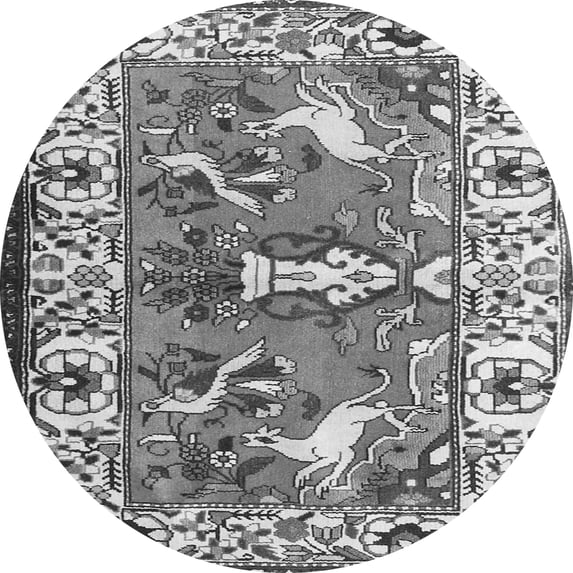 Ahgly Company Indoor Round Animal Gray Traditional Area Rugs, 6' Round
