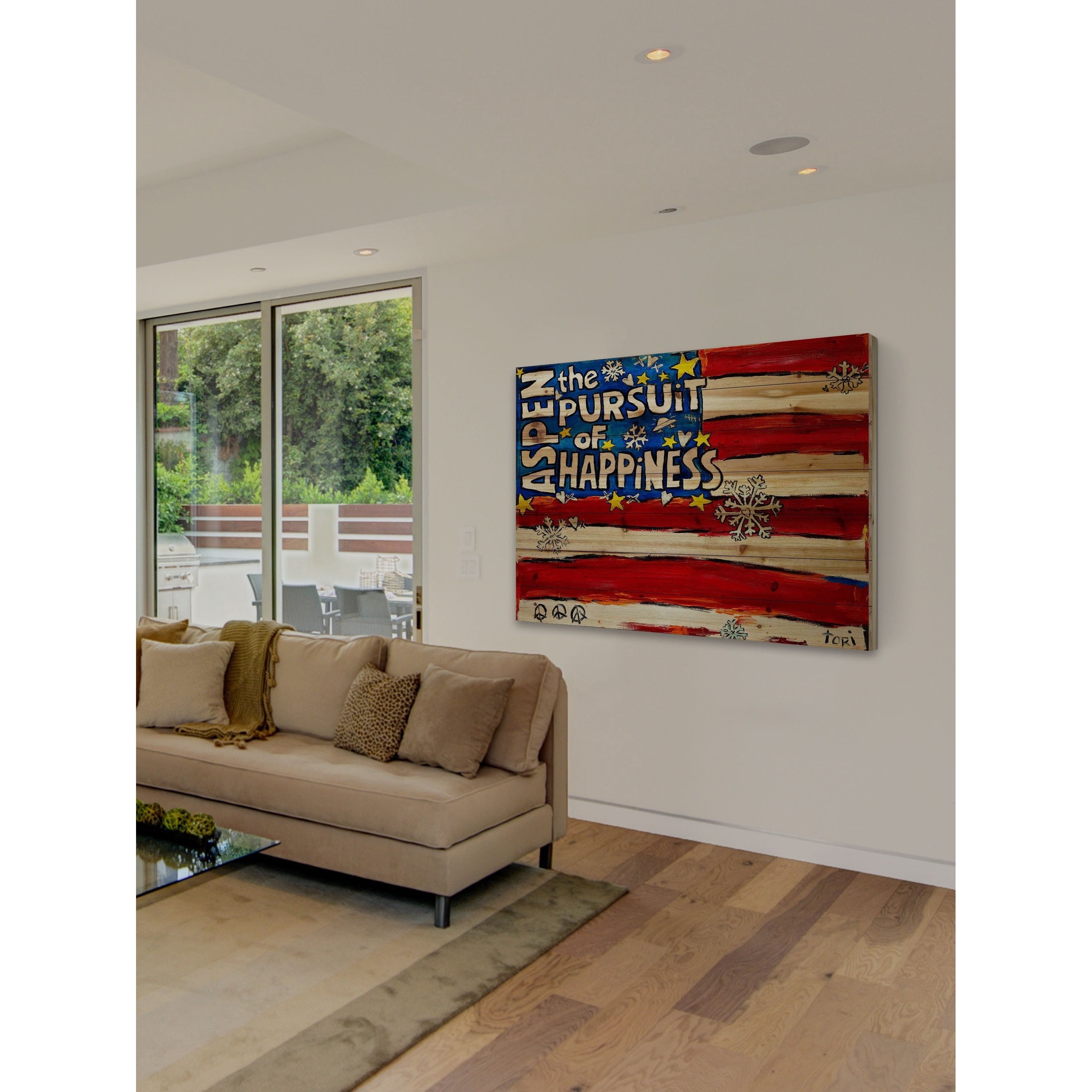 Marmont Hill "Aspen Pursuit of Happiness" by Tori Campisi Painting Print on Natural Pine Wood