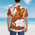 thumbnail image 5 of Cauagu Vintage Cowboy On A Bronco Horse Print Hawaiian Shirt for Men,Casual Short Sleeve Button Down Shirts Summer Beach Men's Regular-Fit Short-Sleeve Print Shirt -XX-Large, 5 of 6