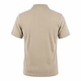 thumbnail image 7 of Polo T Shirts for Men Solid Color Summer Casual Knit Short Sleeve Button Down with Pattern Business Collar Breathable Golf Shirts for Men Khaki S, 7 of 7