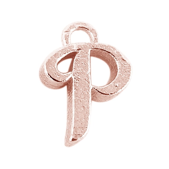 CRG-488 Rose Gold Overlay Alphabet 'P' Charm