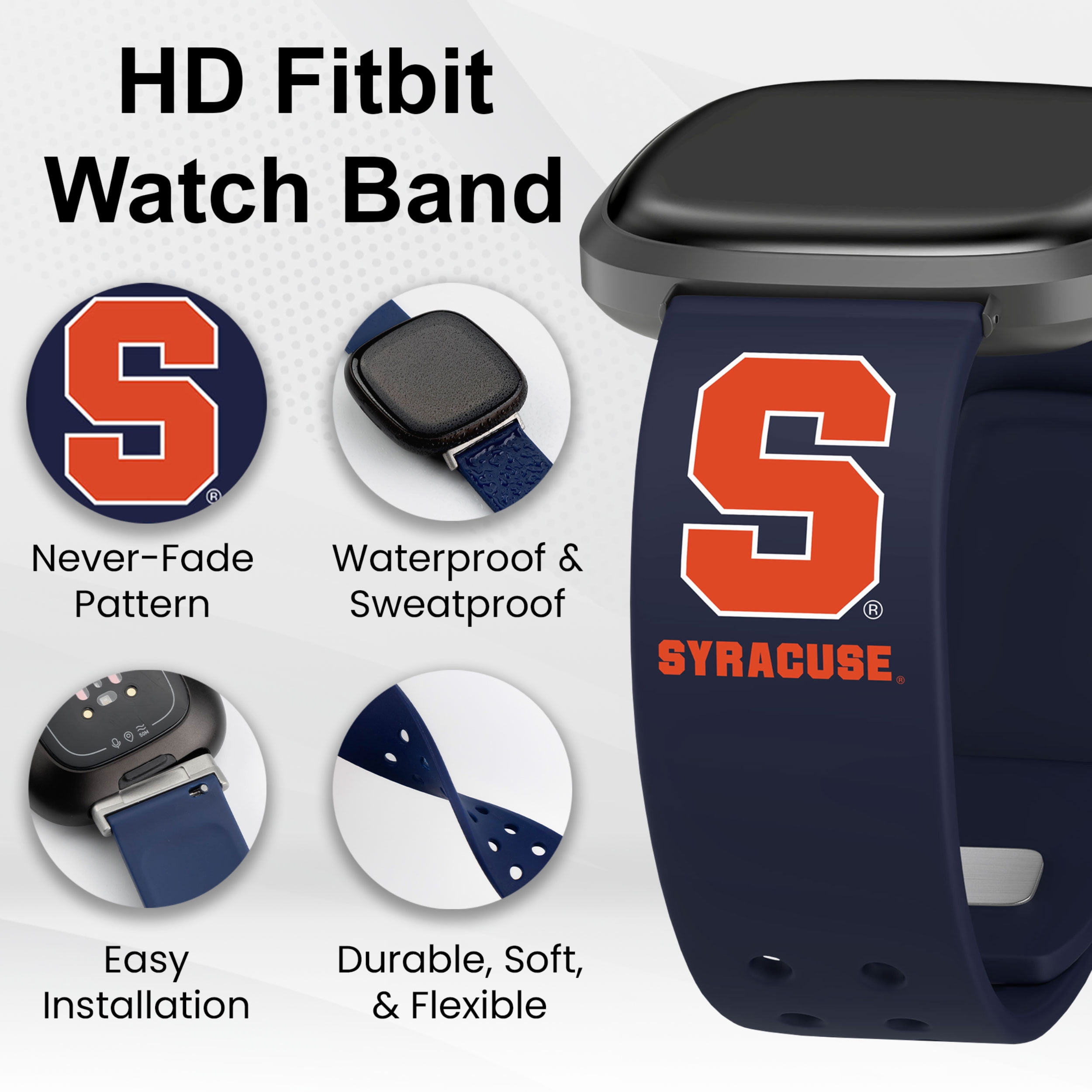 Syracuse HD Elite Edition Unisex Watch Band for FitBit Versa 3 & Sense (Long)