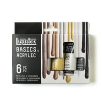 Liquitex BASICS Acrylic Color Set, 6-Colors, Metallic & Iridescent