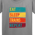 thumbnail image 4 of Inktastic Eat Sleep Trains Repeat Youth T-Shirt, 4 of 5