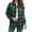Green, variant on Womens Casual Cuffed Long Sleeve Boyfriend Button Down Plaid Flannel Shirt Tops Pink XXL