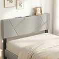 thumbnail image 5 of Costway Headboard for Queen&Full Size Bed,Geometric Upholstered Head Board with 2AC Outlets Gray, 5 of 11