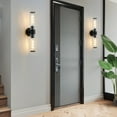thumbnail image 4 of Deyidn 19.84" Black Modern Wall Sconce - 2-Light Dimmable Bathroom Vanity Light with Threaded Glass Shade, 4 of 5