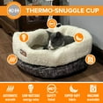 thumbnail image 4 of K&H Pet Products Thermo-Snuggle Cup Bomber - Indoor Heated Cat Bed Gray 14 X 18 Inches, 4 of 13