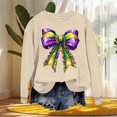 thumbnail image 4 of Xuyuer Women's Carnival Printed Long Sleeved Round Neck Mardi Gras Sweatshirt Carnival Outfits Women Carnival Sweatshirts Fat Tuesday Fashionable Pullover Tops, 4 of 6