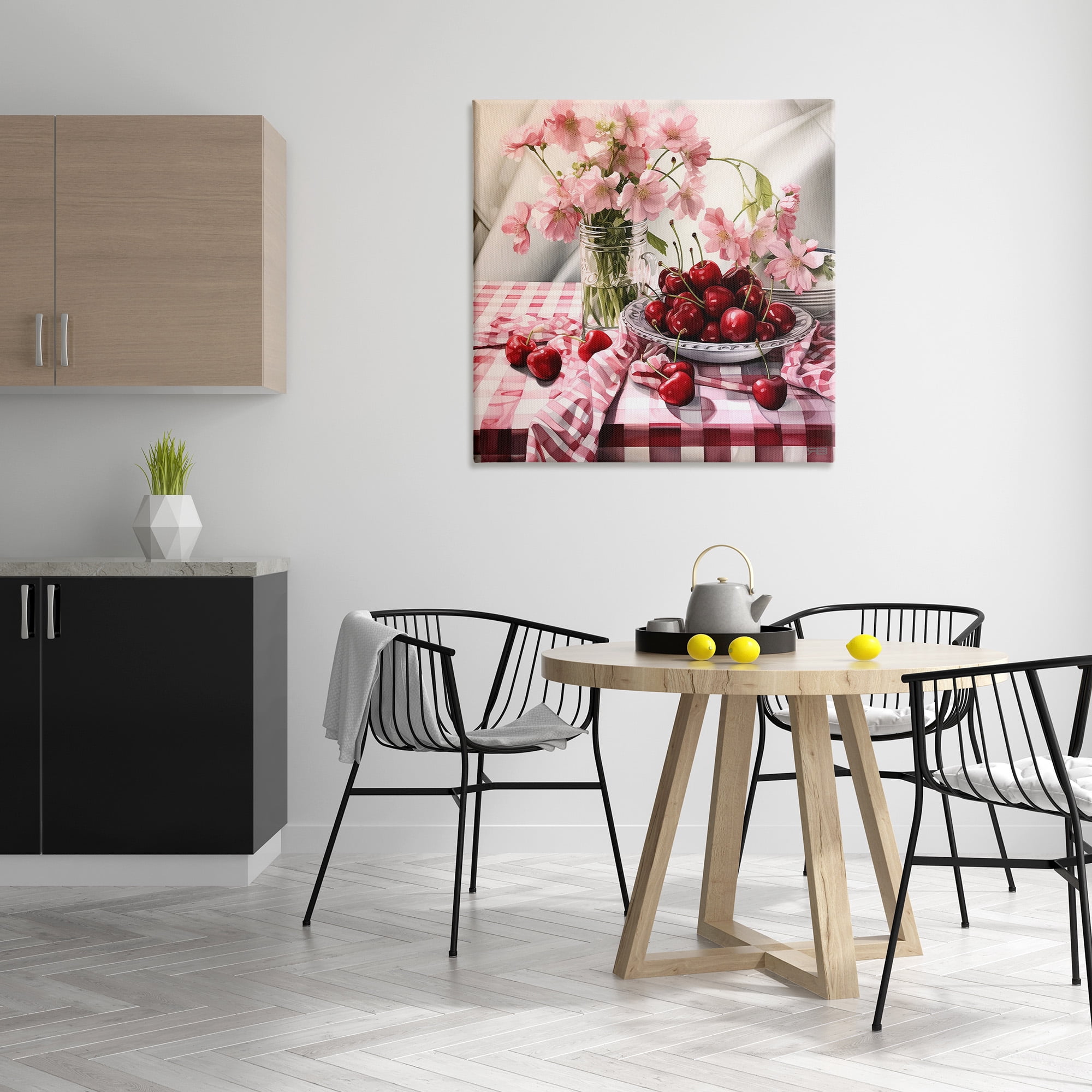 Stupell Industries Summer Cherries & Florals Food & Beverage Painting Gallery Wrapped Canvas Art Print Wall Art, 36 x 36