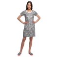 thumbnail image 2 of Moomaya Chemise de Nuit Imprimée Manches Courtes en Coton Col en Dentelle pour Femmes, 2 of 5
