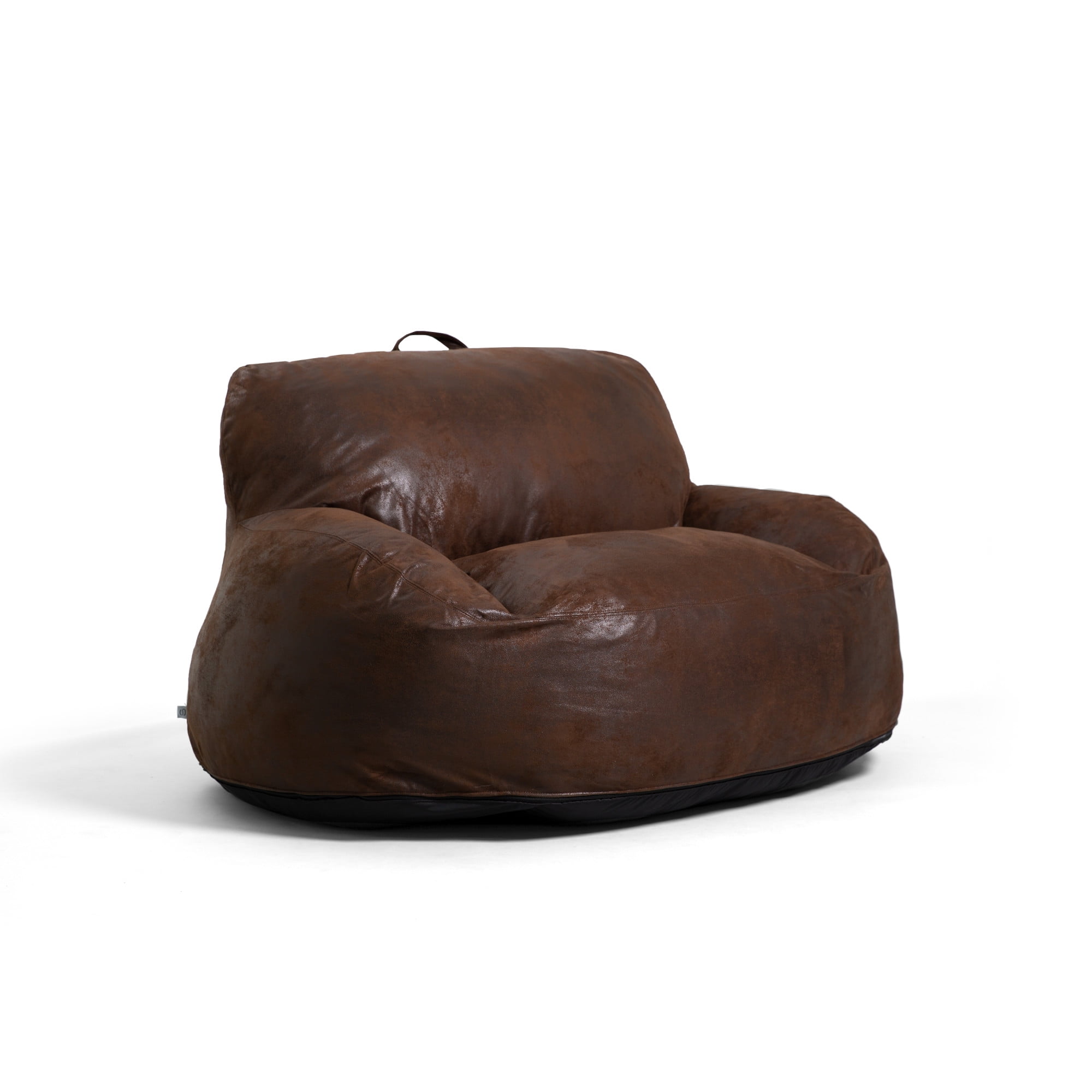 Big Joe Nestle Bean Bag Sofa, Espresso Blazer, Vegan Leather, 5 Feet
