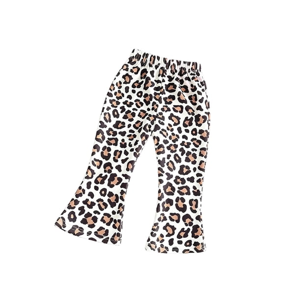 Landzoo Infant Girls Back To School Pants Leopard Elastic Waist Fall Casual Girls Flare Leg Trousers Size 1-2 Years
