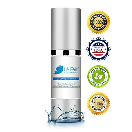 Le Fair Anti-Aging Skin Serum -  Wrinkle & Crow's Feet Remover - Vitamin C, Retinol, Mineral Oil, Aloe Vera - Collagen Filler for Face Neck