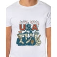 thumbnail image 4 of All-Stars of America Fourth Of July T-Shirt Men's Baseball Inspired Short-Sleeve Novelty Parody Funny Tee, 4 of 5