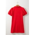 thumbnail image 7 of Casual Short Sleeve V Neck T-Shirt Dress with Puff Sleeves and Flag Design - [ZhiHiMeRi] | (US 4-6)S, 7 of 7