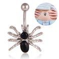 thumbnail image 3 of Women's Navel Ring Spider Design Belly Button Ring Body Piercing Jewelry, 3 of 10