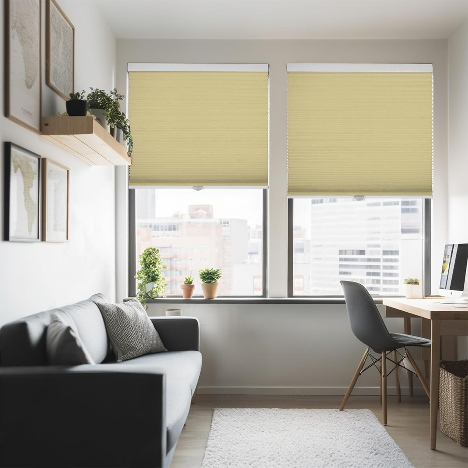 Chicology Cream Cordless Blackout Cellular Shades 34.25 in. W x 48 in. L