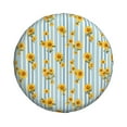 thumbnail image 4 of Spare Tire Cover, Blue White Striped Sunflower Wheel Cover Tire Covers For Trailers Car Truck Camper Universal Tire Covering Fits Diameter14"-17", 4 of 4