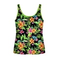 thumbnail image 4 of Xdegoge Womens Swim Tops Top Only Scoop Neck Tropical Floral Print Shirred Front Loose Flowy Modest Tummy Control Swimwear Top Beach Summer Pool Party, 4 of 8