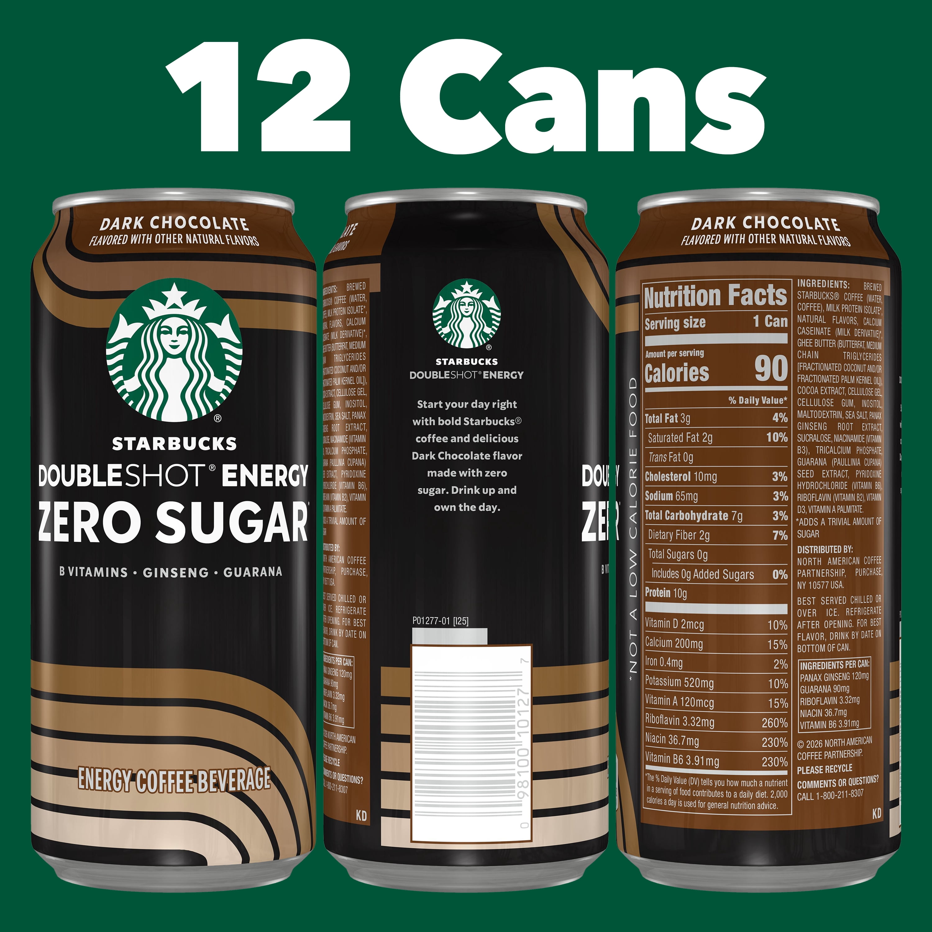 Starbucks Zero Sugar Dark Chocolate Doubleshot Coffee Energy Drink