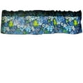 thumbnail image 2 of Cotton Window Valance Floral Print 58 Inch Wide Tropical Hawaiian Royal Blue, 2 of 5