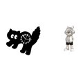 thumbnail image 1 of Reloj de pared de resina acrílica silencioso, sin , con diseño de gato. Figura decorativa de , ideal para baño, dormitorio, oficina y, 1 of 8