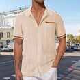 thumbnail image 2 of Camisa de manga corta con botones para hombre - Cárdigan informal con bolsillos huecos - Tejido ligero de poliéster - Corte holgado, se recomienda elegir una talla menos - Tallas S-XXXL, 2 of 5