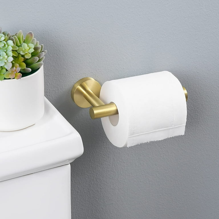 Double Brushed Nickel Toilet Paper Holder Brass Wall Mounted Tissue Roll  Holder Modern Bathroom Paper Towel Holder With Shelf