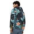 thumbnail image 4 of Uemuo Black Panther Floral Illustration for Men's Fashion Full-zip Hoodies & Sweatshirts with Kangaroo Pocket, Zip-up Hooded Sweatshirt, Moisture Wicking & Breathable-Small, 4 of 5