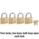 thumbnail image 5 of Padlock Master Lock 140Q de latón macizo, paquete de 4 unidades con llave, 5 of 6
