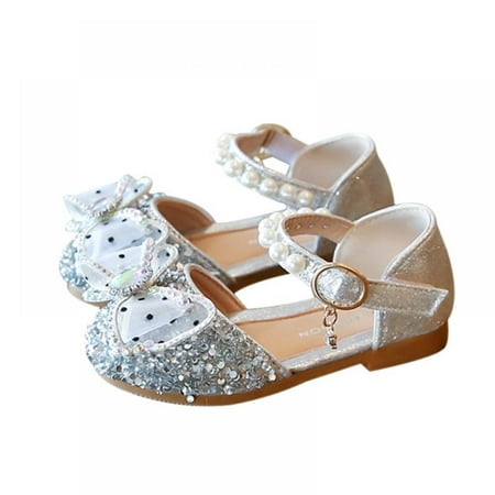 

Girls Sandals Cute Princess Style Sequin Gemstone Pearl Non-slip Kid Shoes Summer Children s Girls Open Toe Beach Sandal