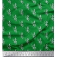 thumbnail image 1 of Soimoi Green Cotton Voile Fabric Rose Leaves Print Sewing Fabric Yard 42 Inch Wide, 1 of 3