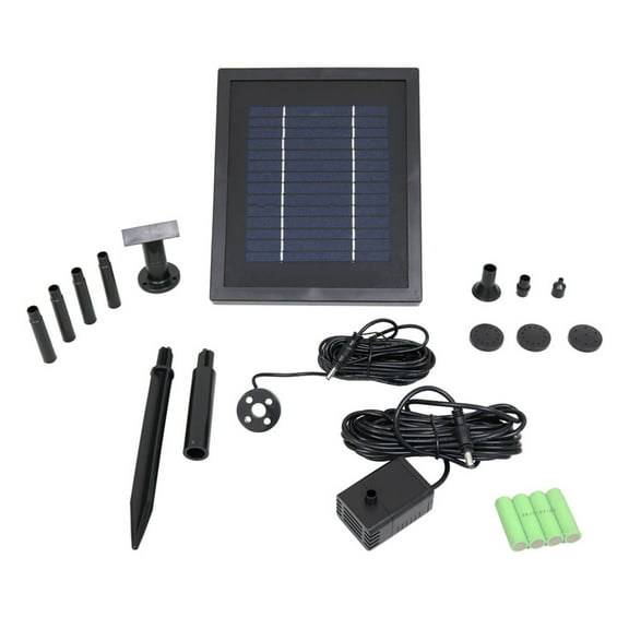 Sunnydaze 65 GPH Solar Pump for Outdoor Fountains with Battery Pack and 47" Lift