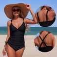thumbnail image 5 of Bathing Suits for Women Adjustable Straps V Neck Tank Top with Tie Side Bottom 2 Piece Tummy Control Swimsuit, 5 of 6