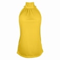 thumbnail image 6 of Halter Tank Tops for Women Dressy Casual Front Pleated Tie Back Loose Sleeveless Shirt Summer Outfits, 6 of 7