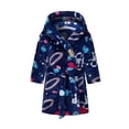 thumbnail image 3 of LYMAYTER Children Boys Hooded Robe Toddler Soft Warm Bathrobe Cute Star Print Daily Loungewear Robe 2-12Y, 3 of 10