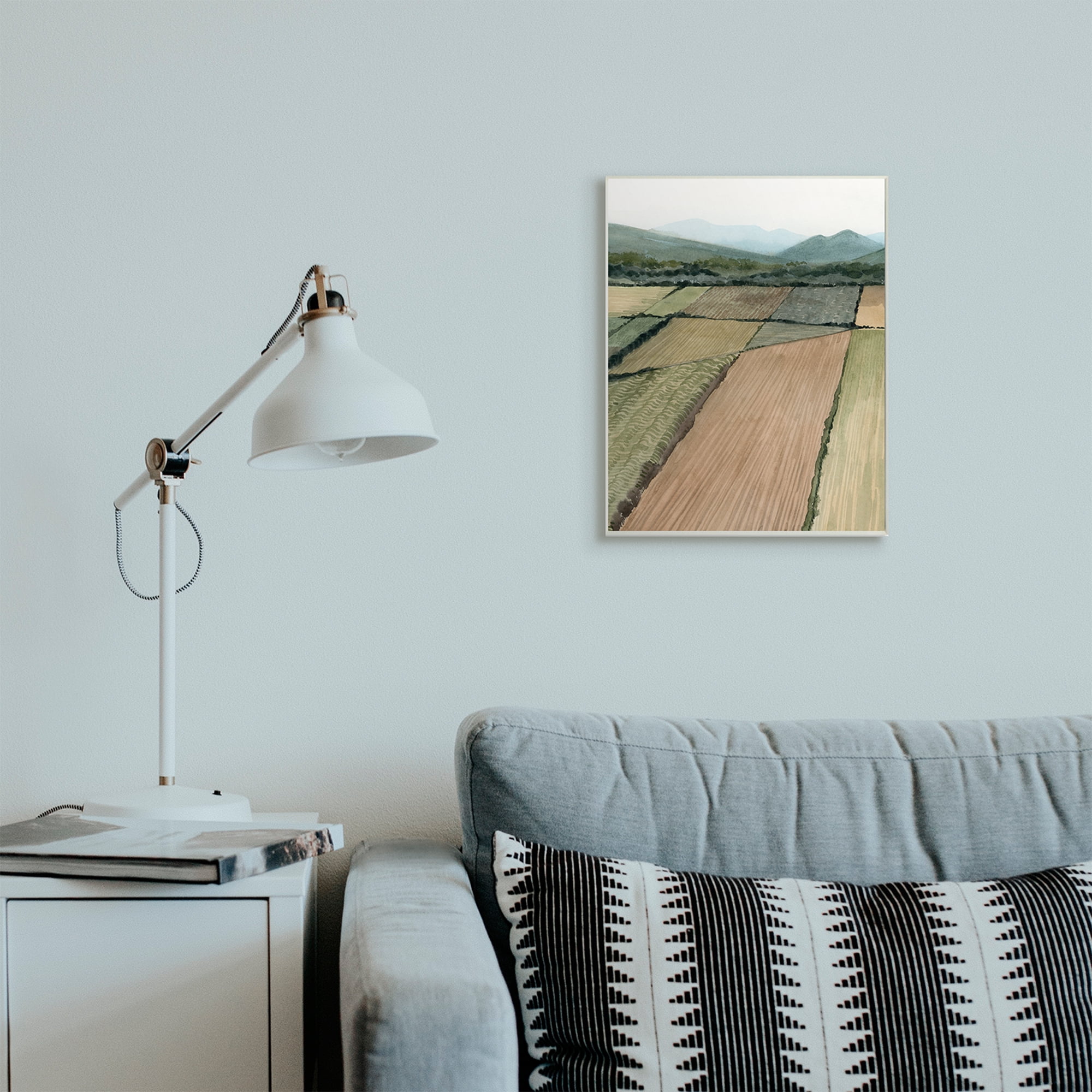 Stupell Industries Countryside Crop Fields Green Mountain Landscape Wall Plaque, 13 x 19, Design by Grace Popp