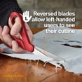thumbnail image 3 of Fiskars Left-Handed Scissors, Precision Cutting for Craft Fabric Paper, Ergonomic Comfort Grip, Stainless Steel, 8", Red, 3 of 8