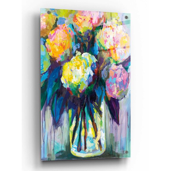 Epic Art 'Full of Hydrangeas' by Jeanette Vertentes, Acrylic Glass Wall Art, 24"x36"