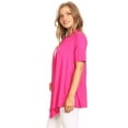 thumbnail image 2 of Women's Jersey Short Sleeve Solid Open Front Draped Casual Work Office Wear Cardigan (S-3XL), 2 of 5