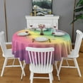 thumbnail image 2 of Colorful Tie Dye Nebula Pattern Round Tablecloth 60"x60",Wrinkle Wipeable Table Cloth for Kitchen Dining Room Picnic Patio Party, 2 of 6