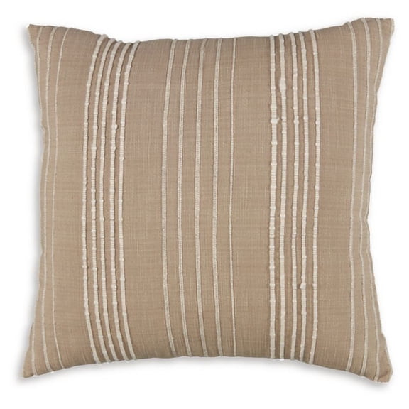 Signature Design by Ashley Casual Benbert Pillow  Tan/White