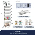thumbnail image 6 of SUNALLY Over The Door Pantry Organizer, 8-Tier Pantry Organization and Storage, Metal Hanging Spice Rack for Kitchen, Laundry, Bathroom, Back of Door Seasoning Rack 8 Baskets, Black, 6 of 7