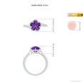 thumbnail image 3 of ANGARA Natural Five-Petal Flower 2 ct Amethyst Twisted Wire Halo Ring in 14K White Gold for Women (Size-8mm) | February Birthstone, Anniversary, Jewelry Gift for Women | Natural Amethyst Ring, 3 of 8