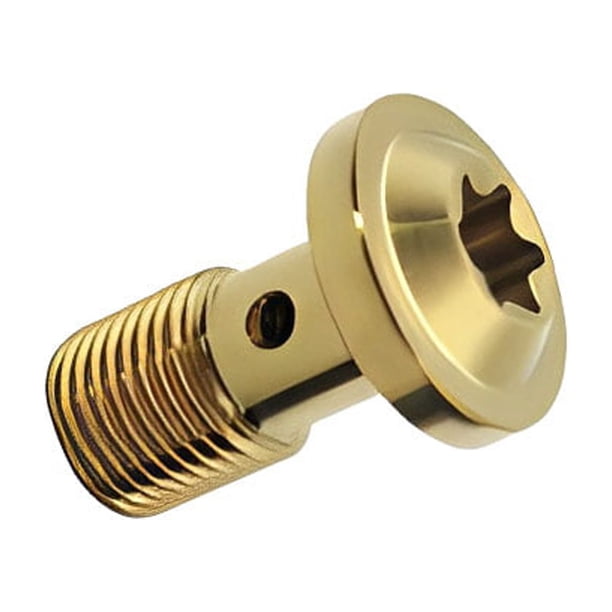 Speravity Pernos de freno Tornillo Manguera Tubería Adaptador de montaje de tubo de aceite Accesorio de sujetador único Durable Golden Type3 NO3