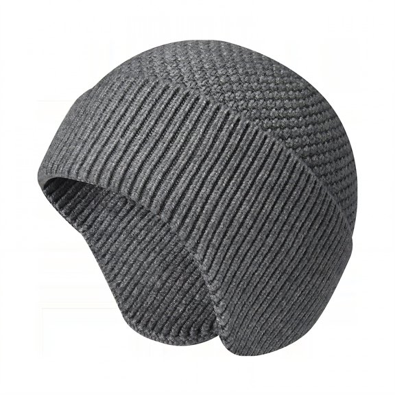 TELOLY Beanie for Men,Thickened Thermal Lining Caps for Men,Enhanced Cold Protection Black Hat,Gray