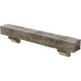 thumbnail image 3 of Ekena Millwork 8"H x 10"D x 48"W Rough Cedar Faux Wood Fireplace Mantel Kit with Ashford Corbels, Burnished Pine, 3 of 10